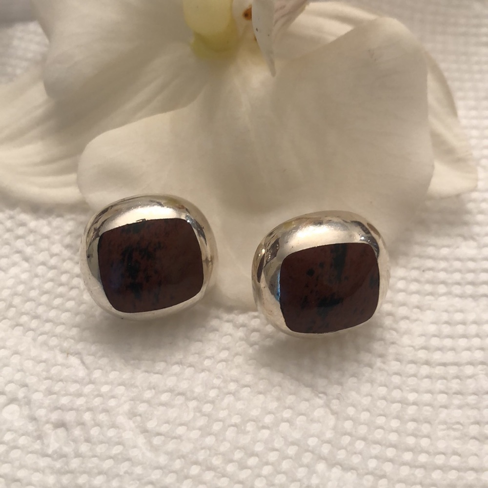 Vintage 925 Solid Sterling Silver Stud Earrings - Picture 6 of 7